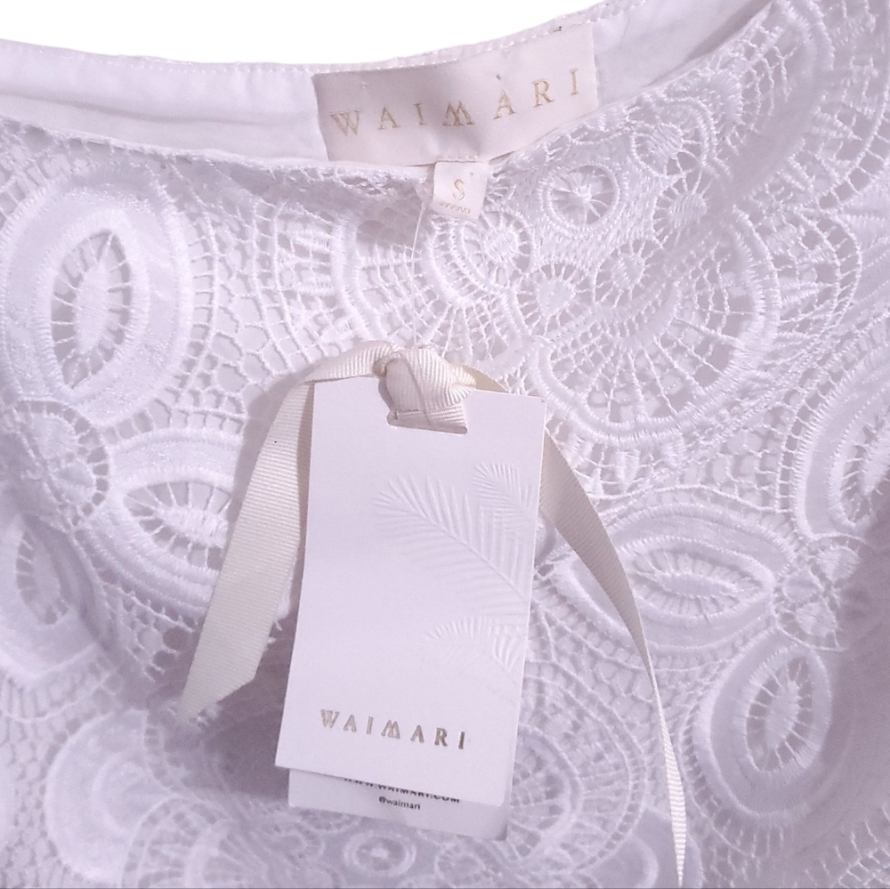 WAIMARI Manglar White Lace Maxi Dress S Resort Wear Bridal Shower Bachelorette - Picture 15 of 16